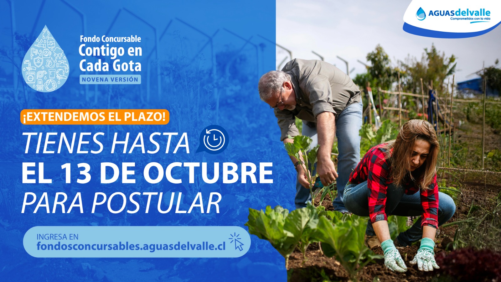 Aguas del Valle amplía plazo de postulación para Fondos Concursables “Contigo en Cada Gota”