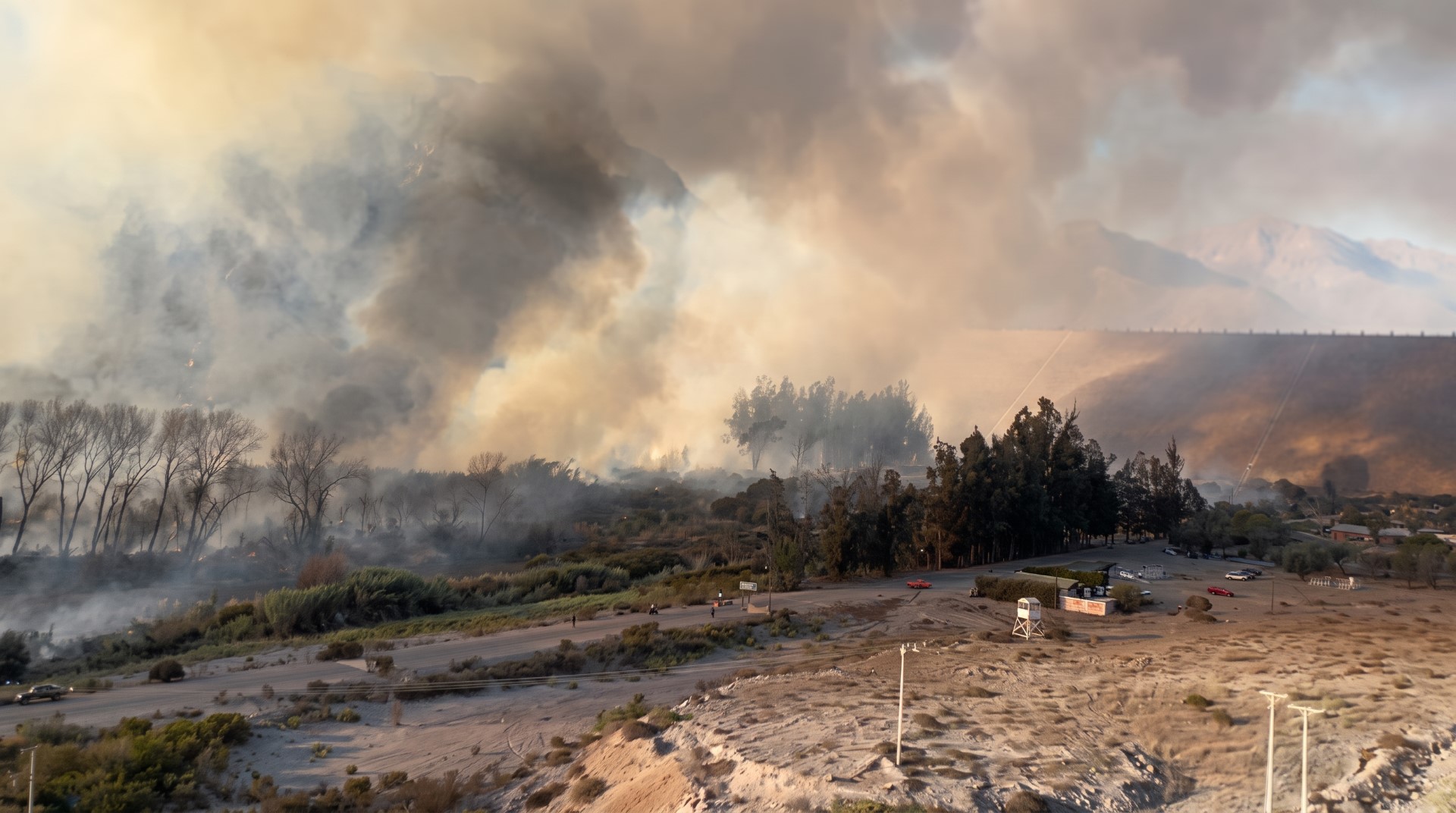 Declaran Alerta Roja por incendio forestal en cercanías del embalse Puclaro