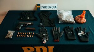 Detectives detienen a tres sujetos e incautan arma de fuego, municiones y droga en La Serena