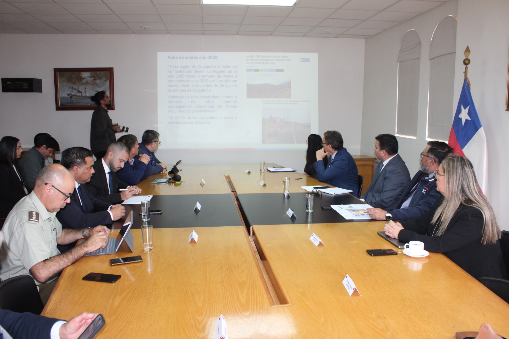 Mesa regional del robo de cables refuerza coordinación interinstitucional ante avance del delito en la Región de Coquimbo